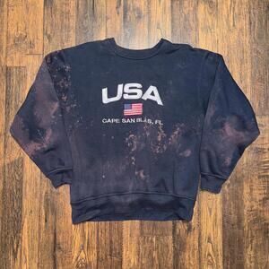 super sick early 2000s/ y2k bleached usa florida sweater!
